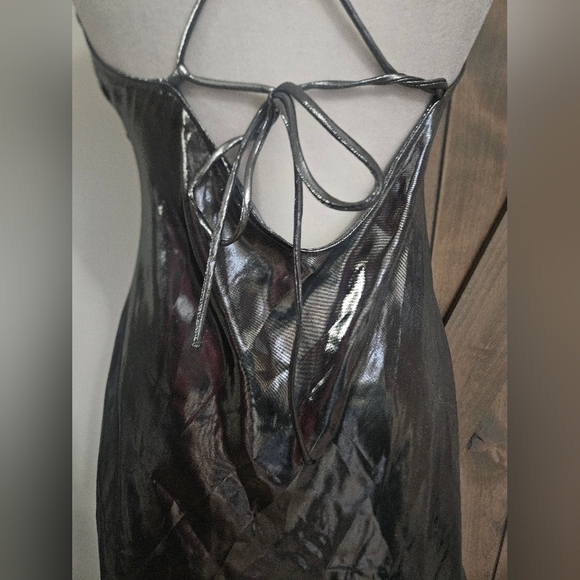 ZARA Metallic Liquid Silver Cowl Neck Slip Mini Dress –Size XS - Picture 13 of 13